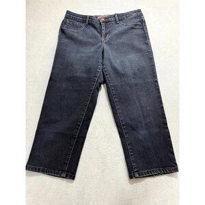 Gloria Vanderbilt Womens Sadie Capri Jeans Straight Leg Stretch Dark Blue Size 8